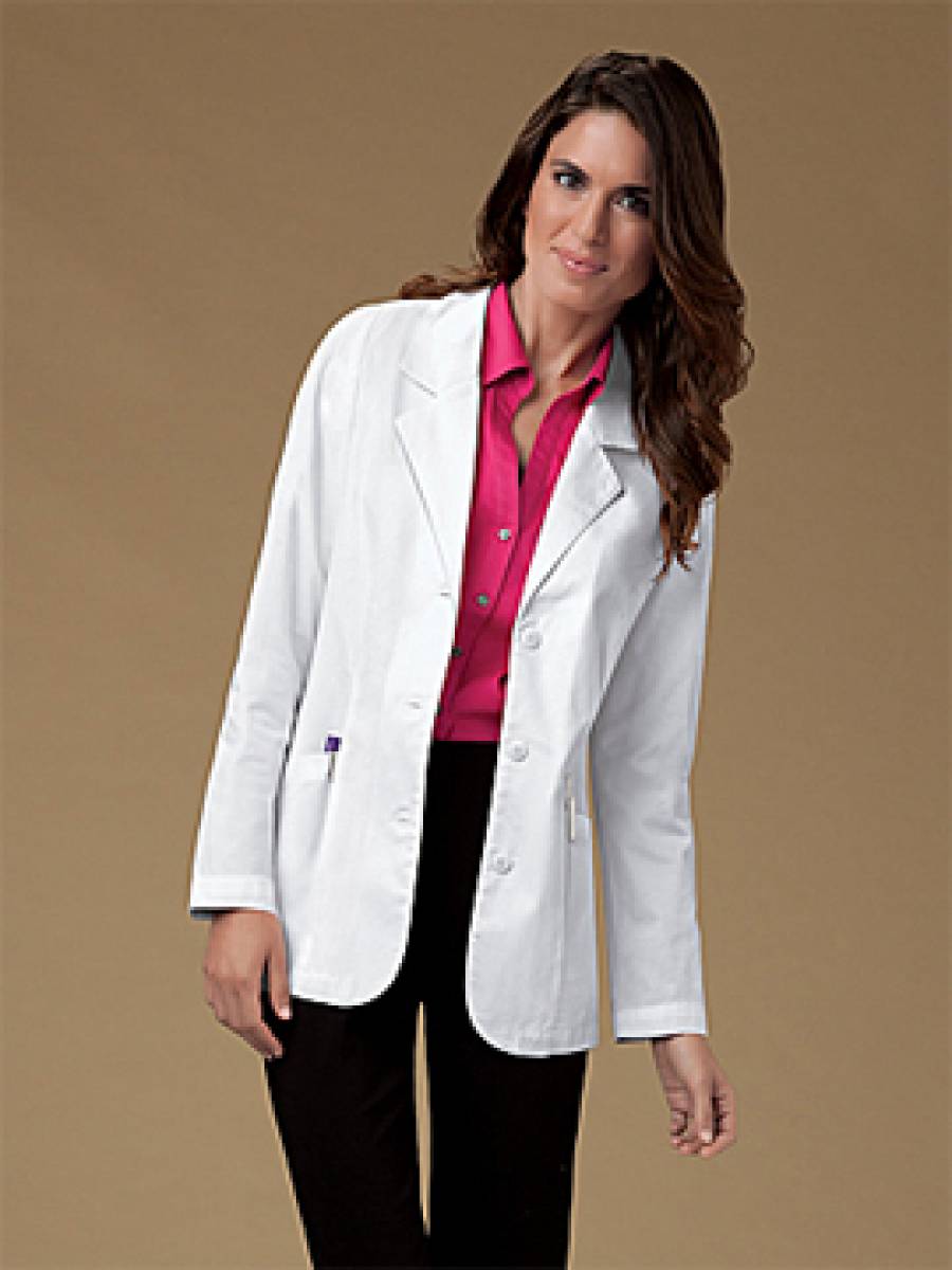 White Cherokee Scrubs Professional Womens 30" Lab Coat 348 WHT 
